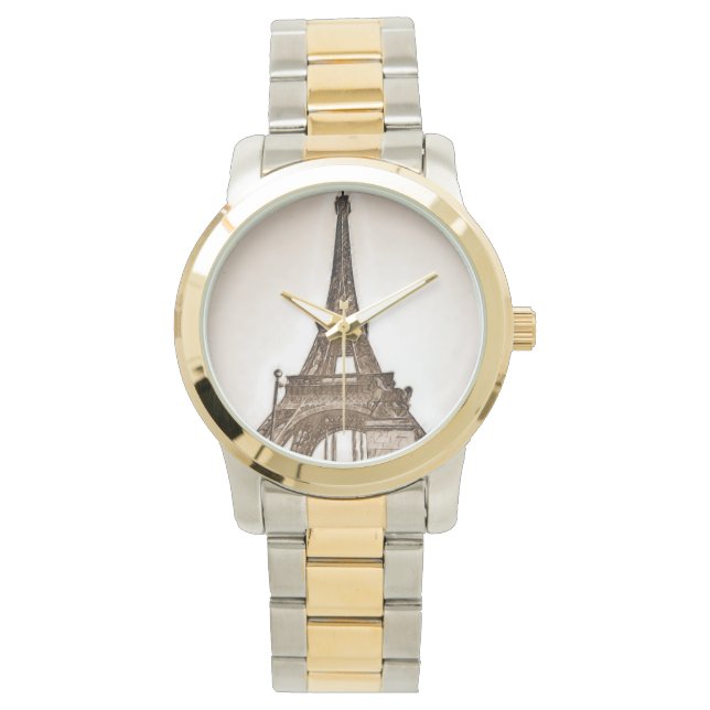 Vintage Eiffel Tower photo Watch (Front)