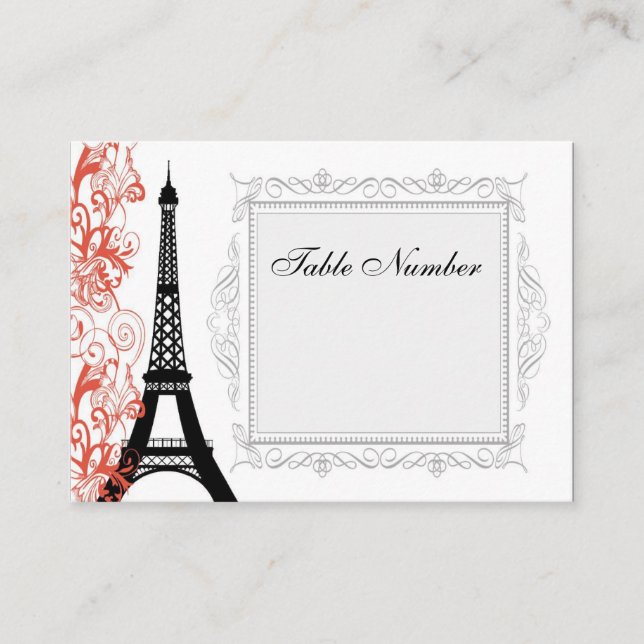 Vintage Eiffel Tower Place Cards (Front)