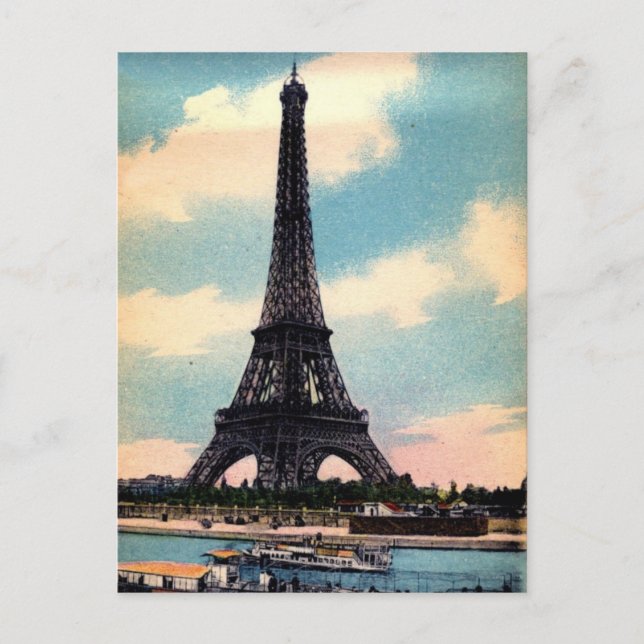 Vintage Eiffel Tower Postcard (Front)