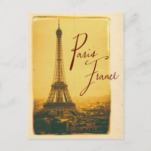 vintage eiffel tower postcard