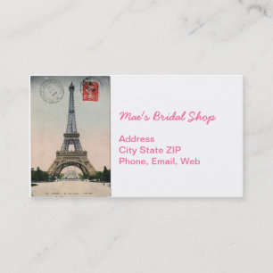 Vintage Eiffel Tower Postcard Business Card