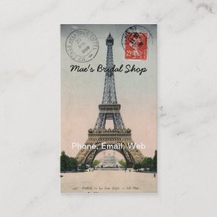 Vintage Eiffel Tower Postcard Business Card