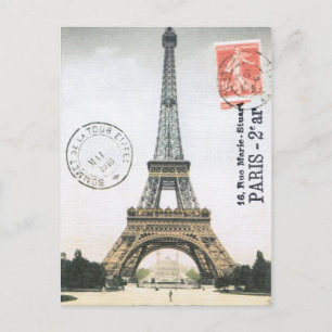 Vintage Eiffel Tower...postcard Postcard