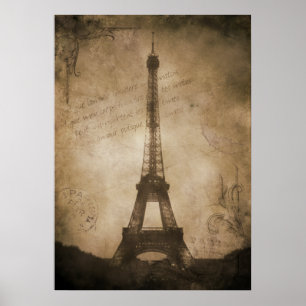 vintage eiffel tower poster