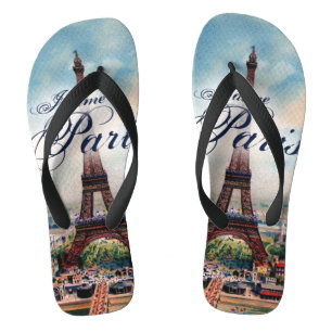 Vintage Eiffel Tower Thongs