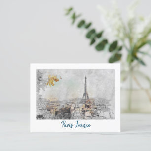 Vintage Eiffel Tower Travel Postcard – Retro Paris