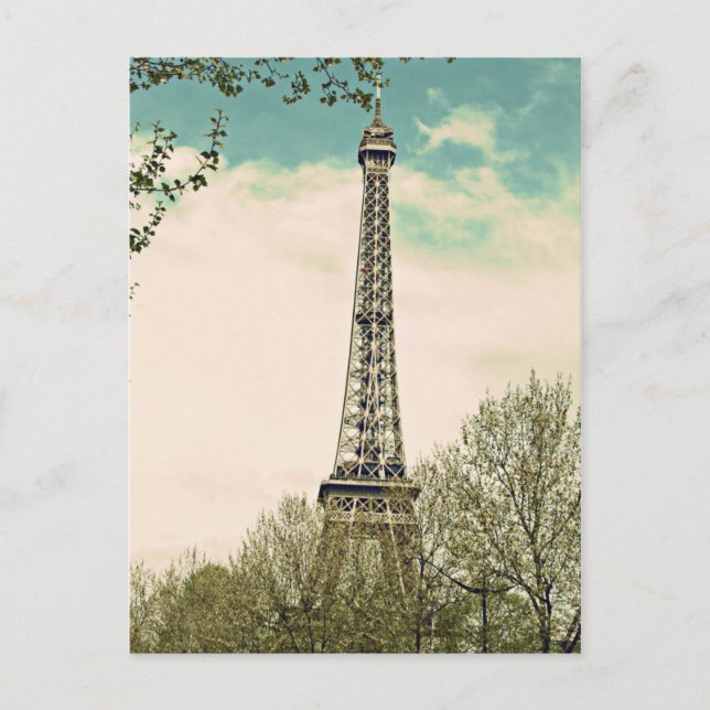 Vintage Eiffel Tower V1 Postcard (Front)