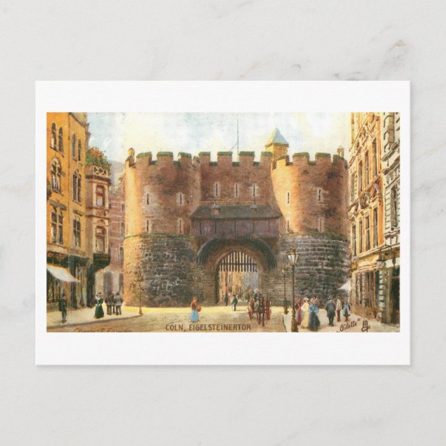 Vintage Eigelstein City Gate, Germany Postcard (Front)