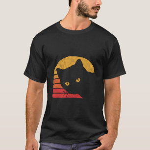 Vintage Eighties Style Cat Retro Distressed Design T-Shirt