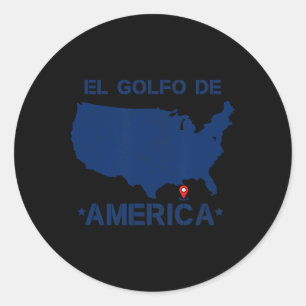 Vintage El Golfo De America Gulf Of Usa America Es Classic Round Sticker