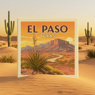 Vintage El Paso Texas Ceramic Tile