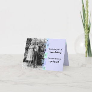 Vintage Elderly Couple Growing Old Birthday Card