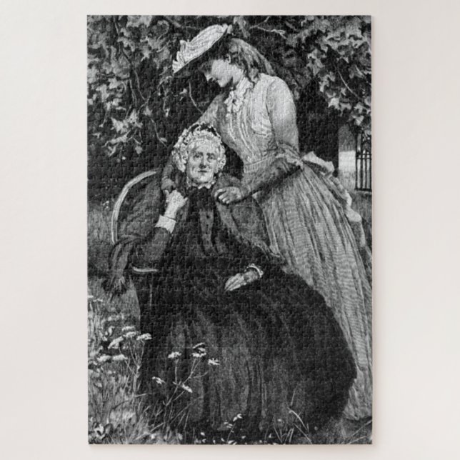 Vintage Elderly Mother Daughter Granddaughter LG Jigsaw Puzzle (Vertical)