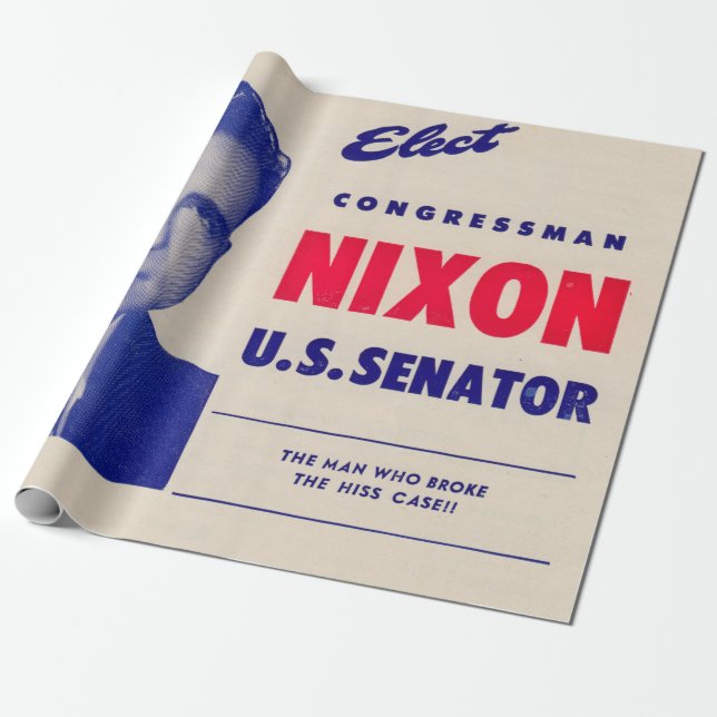 Vintage Elect Congressman Nixon Senator Wrapping Paper (Unrolled)
