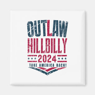 Vintage Elections Outlaw Hillbilly US Flag  Magnet
