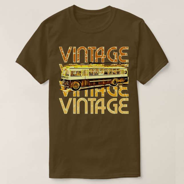 Vintage Electric Bus Vintage Vehicle 4 T-Shirt (Design Front)