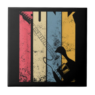 Vintage Electric Guitar Funk Music lover gifts Ceramic Tile