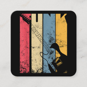 Vintage Electric Guitar Funk Music lover gifts Square Business Card