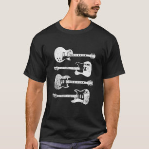 Vintage Electric Guitars T-Shirt Distressed Men Wo