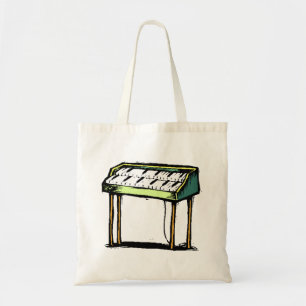 Vintage Electric Organ Piano Design Graphic Tote Bag