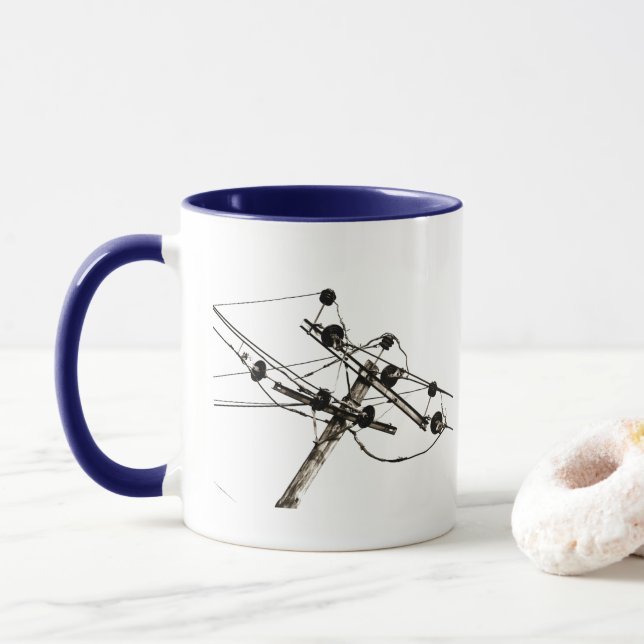 Vintage Electric Pole Mug (With Donut)