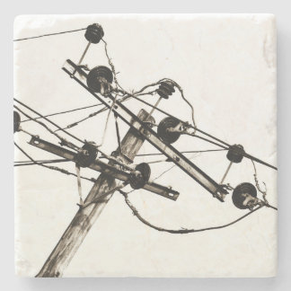 Vintage Electric Pole Stone Coaster