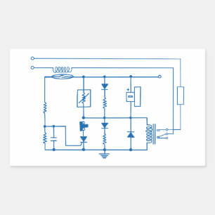 vintage electrical circuit rectangular sticker
