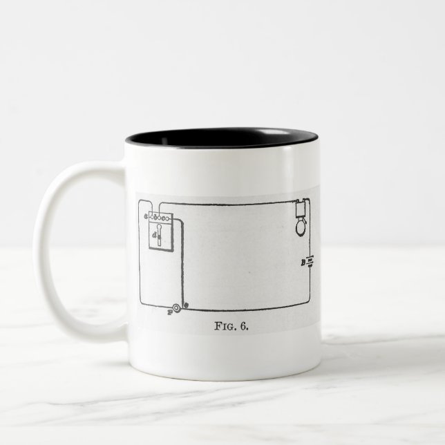 Vintage Electrician's Circuit Two-Tone Coffee Mug (Left)
