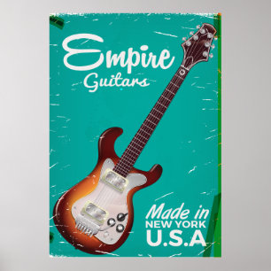 Vintage electronic guitar commercial poster