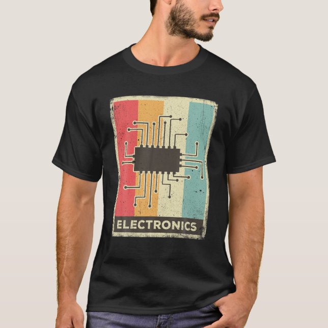 Vintage Electronics Circuit Retro T-Shirt (Front)
