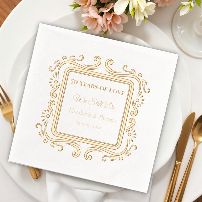 Vintage Elegance – 50 Years of Love Foil Napkins (Creator Uploaded)