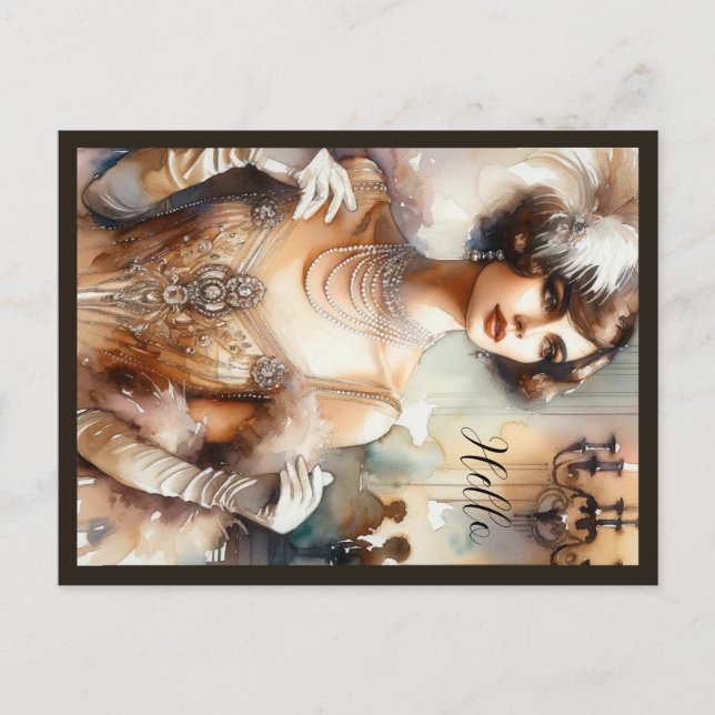 Vintage Elegance Art Deco Postcard (Front)
