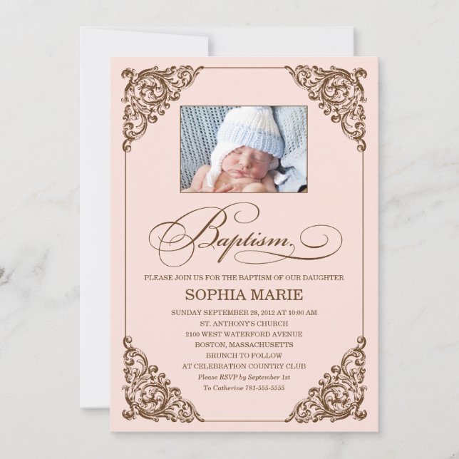 VINTAGE ELEGANCE  |  BAPTISM INVITATION (Front)
