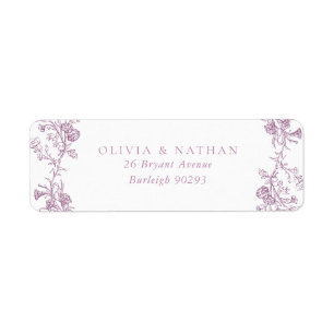 Vintage Elegance Dusty Rose Wedding Return Address Label
