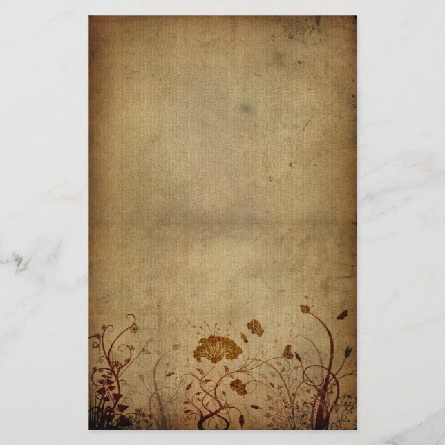 Vintage Elegance Floral Stationery (Front)