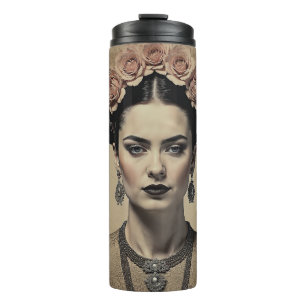 Vintage Elegance for Modern Living - Frida Kahlo Thermal Tumbler