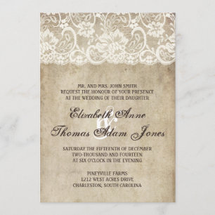 Vintage Elegance Lace Wedding Invitation