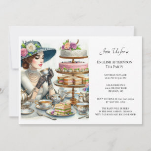 Vintage  Elegance Ladies Tea Party  Invitation