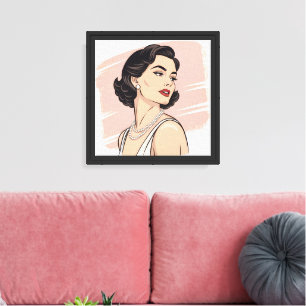 Vintage Elegance Pin-Up Woman Canvas Print