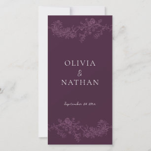 Vintage Elegance Plum Wedding Ceremony Program