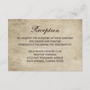 Vintage Elegance Ribbon and Lace Reception Card