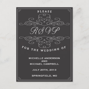 VINTAGE ELEGANCE   RSVP POSTCARD