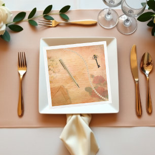 Vintage Elegance Stationery Ephemera Decoupage Napkin