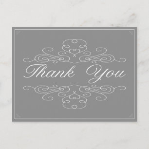 Vintage Elegance Thank You Postcard