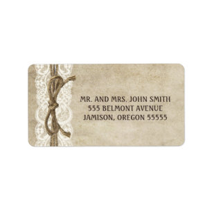 Vintage Elegance Twine on Lace Address Labels
