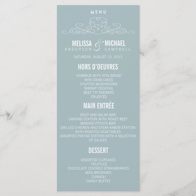 VINTAGE ELEGANCE | WEDDING MENU (Front)