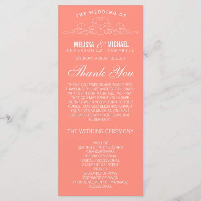 VINTAGE ELEGANCE | WEDDING PROGRAM (Front)