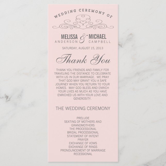 VINTAGE ELEGANCE | WEDDING PROGRAM (Front)