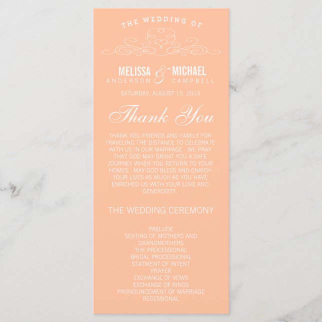 VINTAGE ELEGANCE | WEDDING PROGRAM (Front)