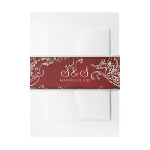 Vintage Elegance Wedding Toile Invite Belly Band Invitation Belly Band